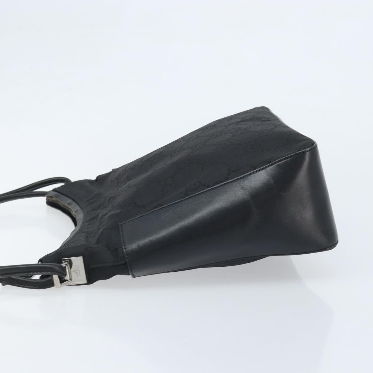 GUCCI GG Canvas Shoulder Bag Black Silver 001 3766 Auth YKZ177A