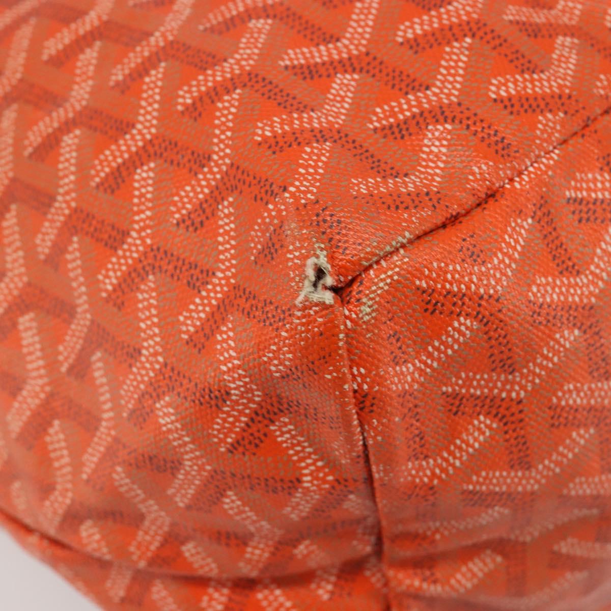 GOYARD Herringbone Saint Louis PM Tote Bag PVC Orange Auth YKZ190
