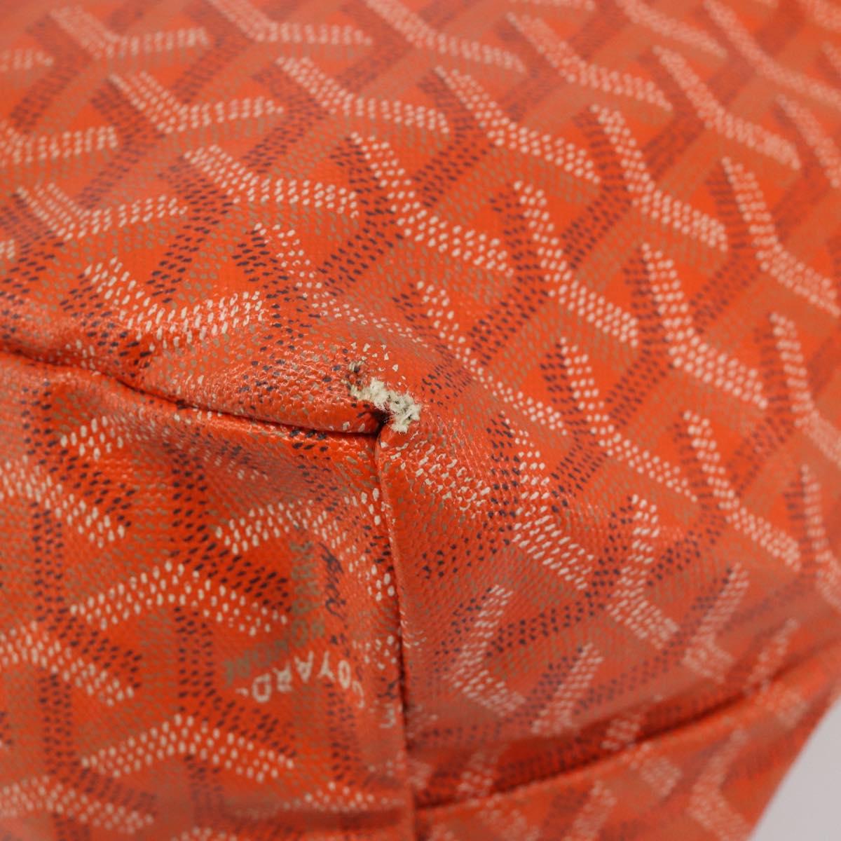 GOYARD Herringbone Saint Louis PM Tote Bag PVC Orange Auth YKZ190