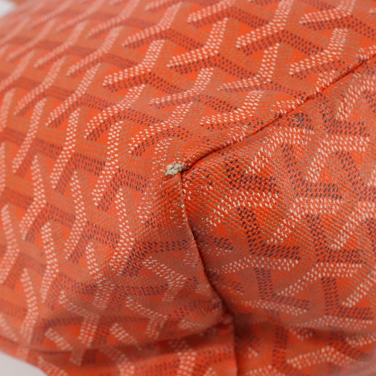 GOYARD Herringbone Saint Louis PM Tote Bag PVC Orange Auth YKZ190