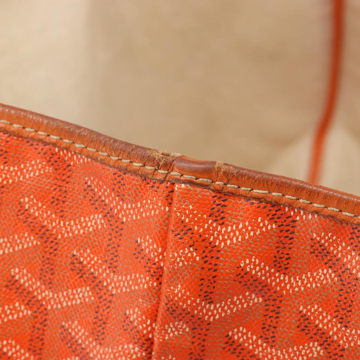 GOYARD Herringbone Saint Louis PM Tote Bag PVC Orange Auth YKZ190