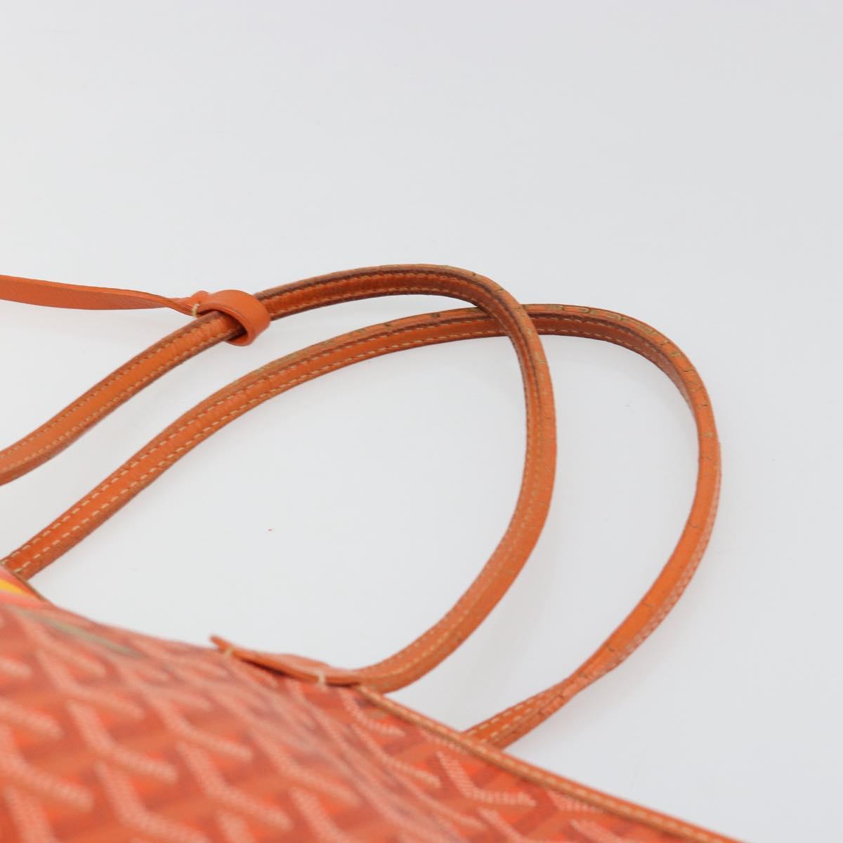 GOYARD Herringbone Saint Louis PM Tote Bag PVC Orange Auth YKZ190