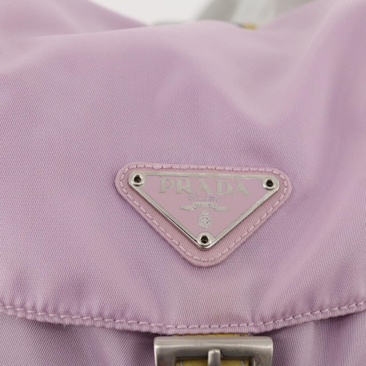 PRADA Backpack Nylon Pink Silver Auth YKZ194