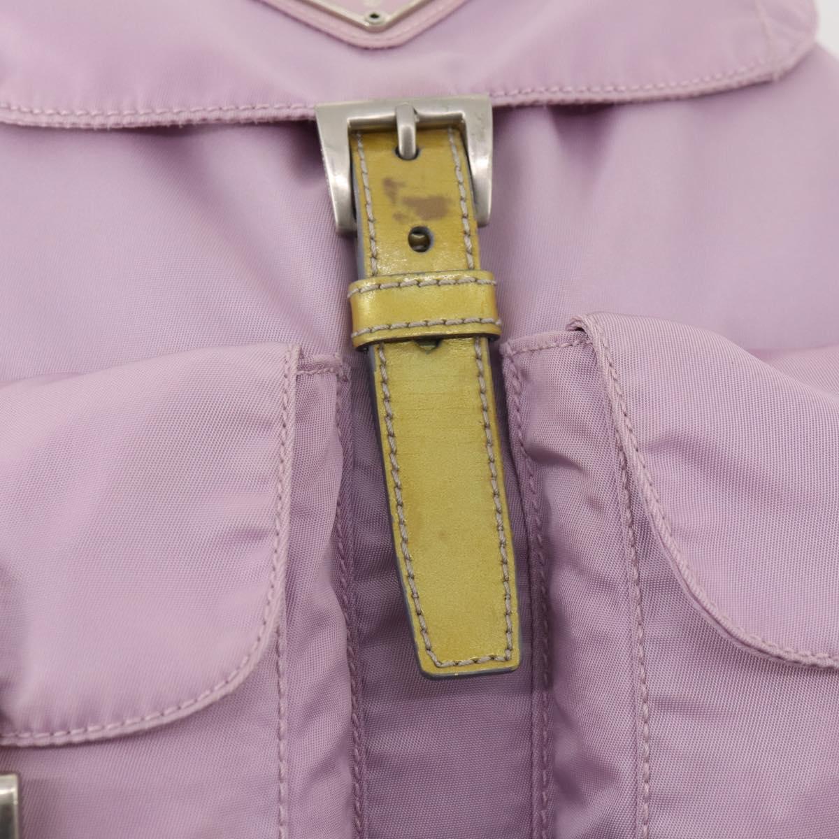 PRADA Backpack Nylon Pink Silver Auth YKZ194
