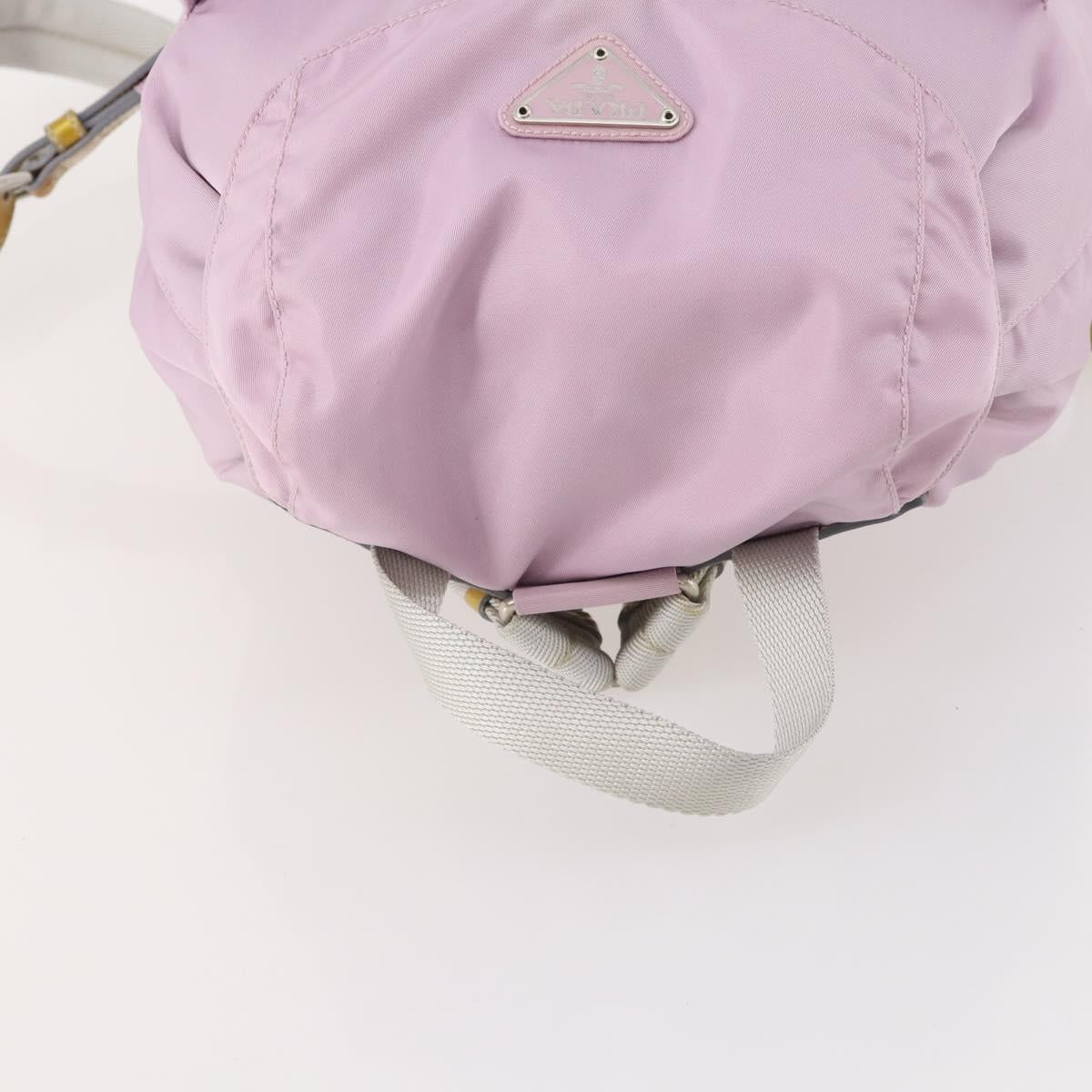PRADA Backpack Nylon Pink Silver Auth YKZ194