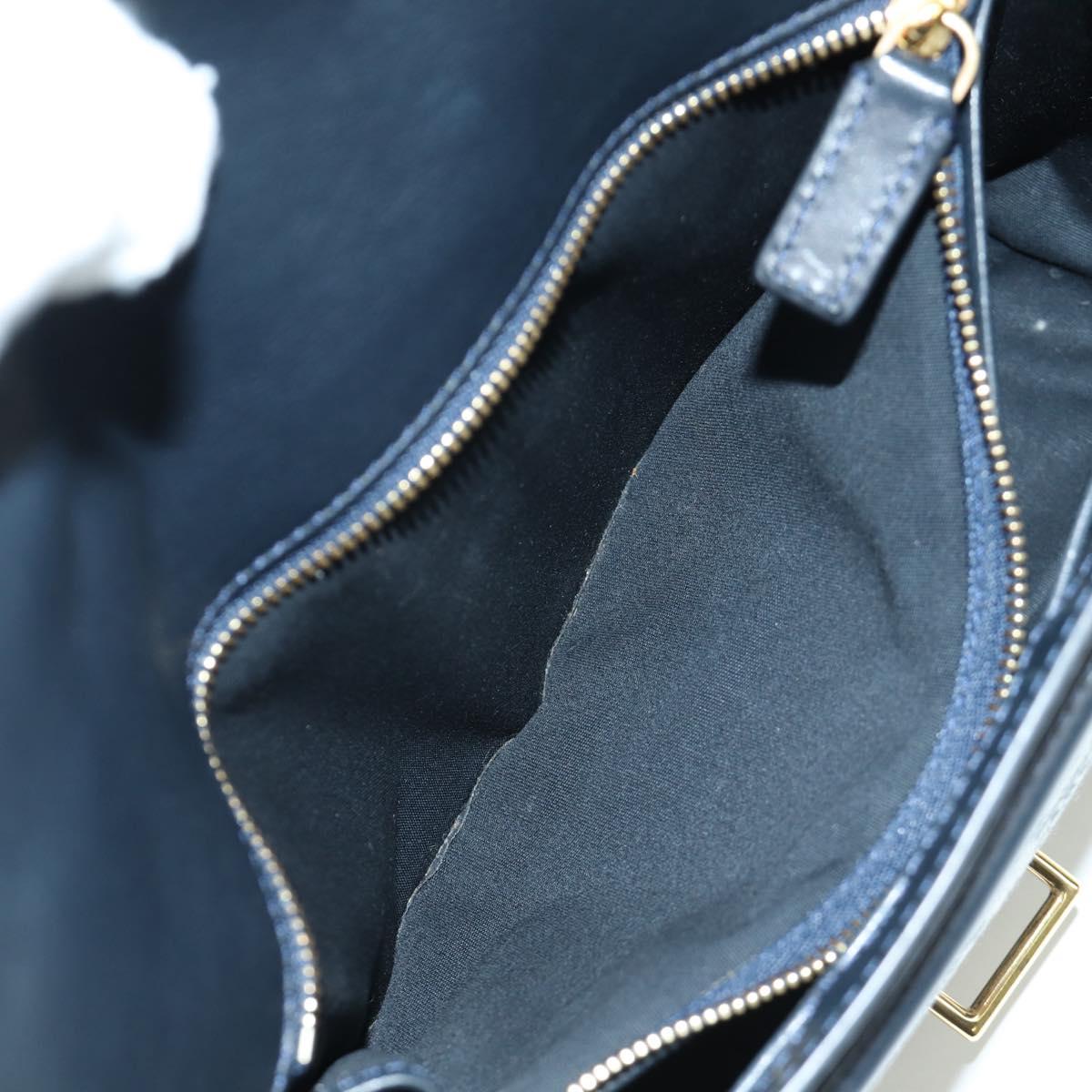 CELINE Macadam Canvas Shoulder Bag Black Gold Auth YKZ208V