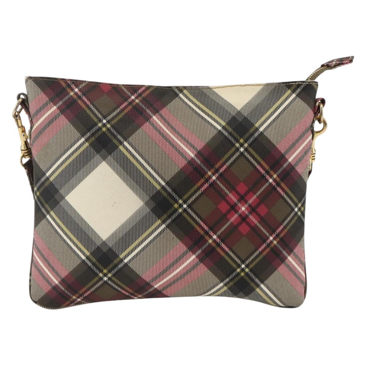 Vivienne Westwood Shoulder Bag PVC Canvas Beige Red gold Auth YKZ211A