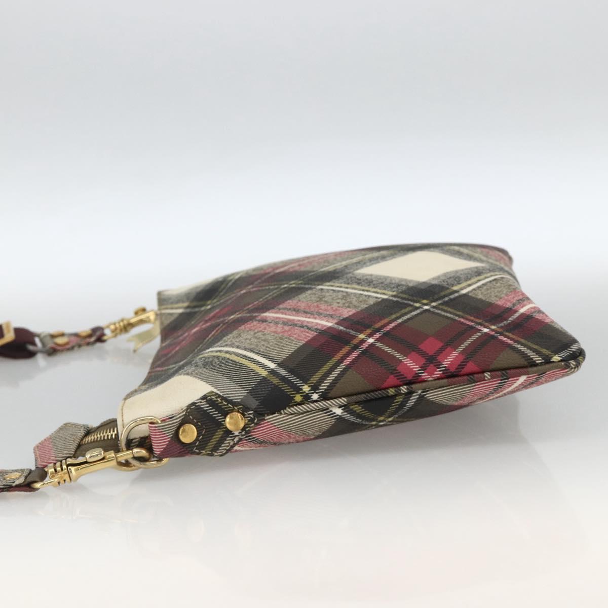 Vivienne Westwood Shoulder Bag PVC Canvas Beige Red gold Auth YKZ211A