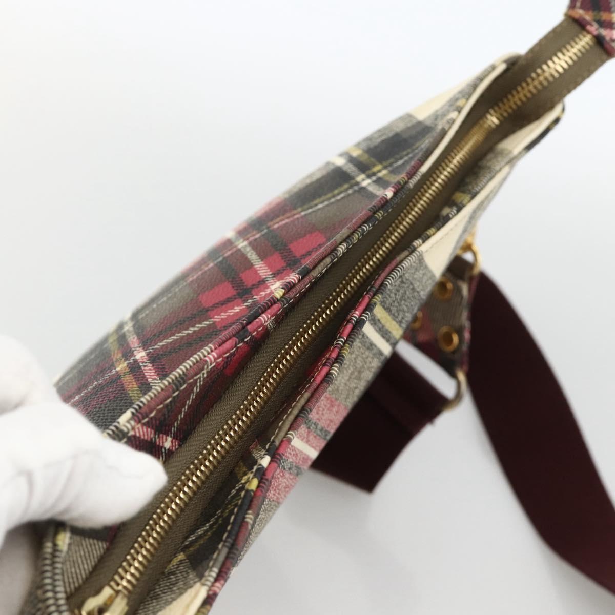 Vivienne Westwood Shoulder Bag PVC Canvas Beige Red gold Auth YKZ211A