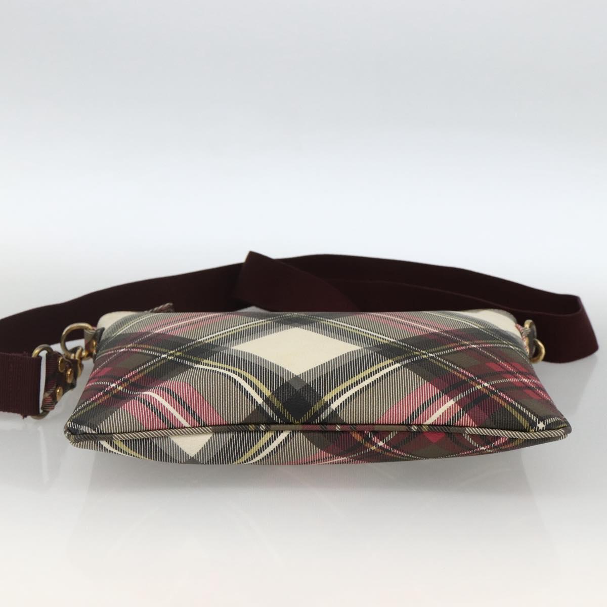 Vivienne Westwood Shoulder Bag PVC Canvas Beige Red gold Auth YKZ211A