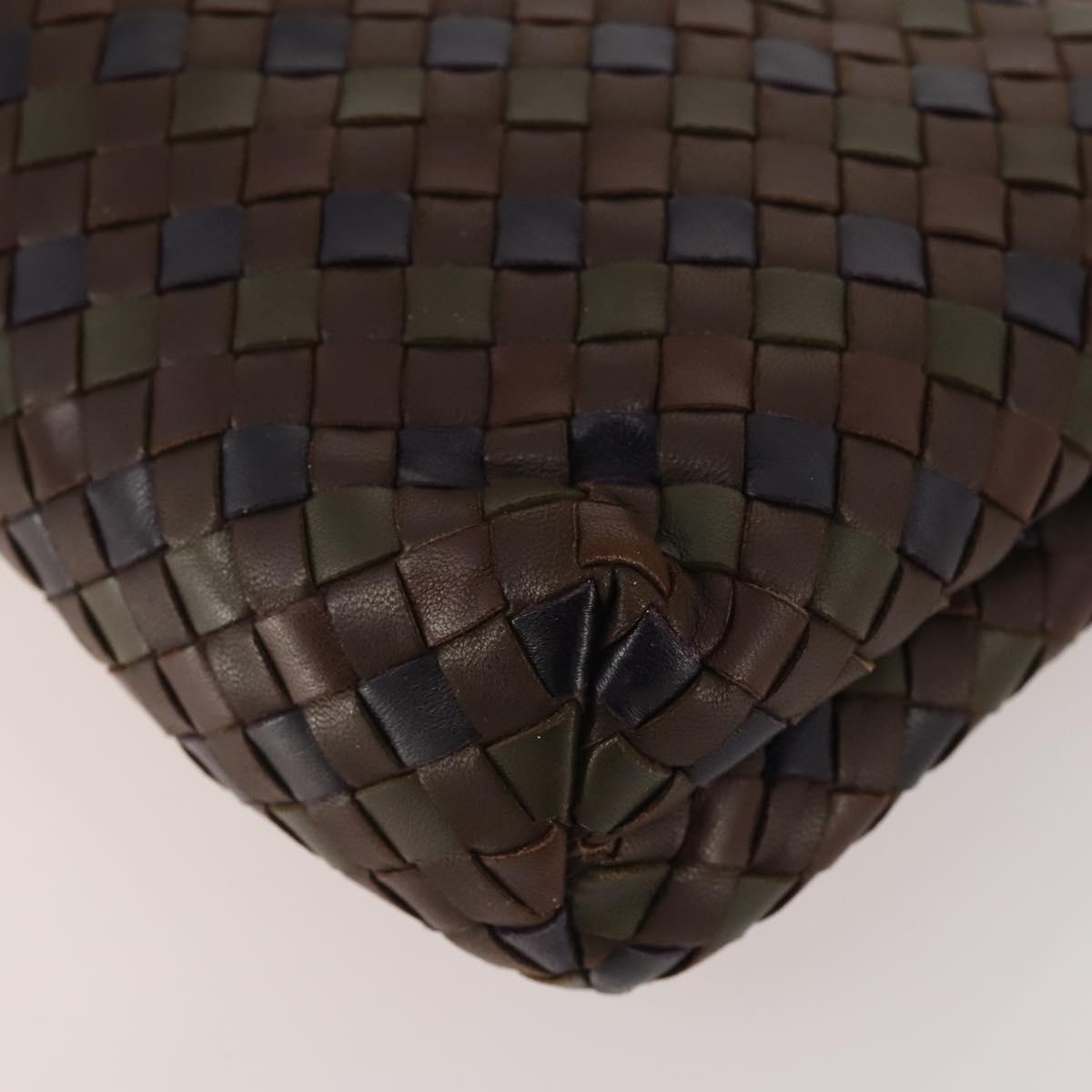 BOTTEGA VENETA INTRECCIATO Shoulder Bag Leather Brown Auth YKZ214