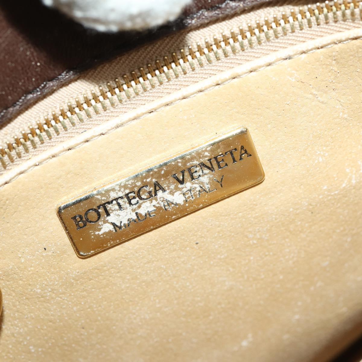 BOTTEGA VENETA INTRECCIATO Shoulder Bag Leather Brown Auth YKZ214