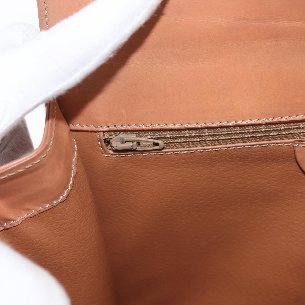 CELINE Macadam Canvas Hand Bag PVC Leather Brown Gold Auth YKZ227
