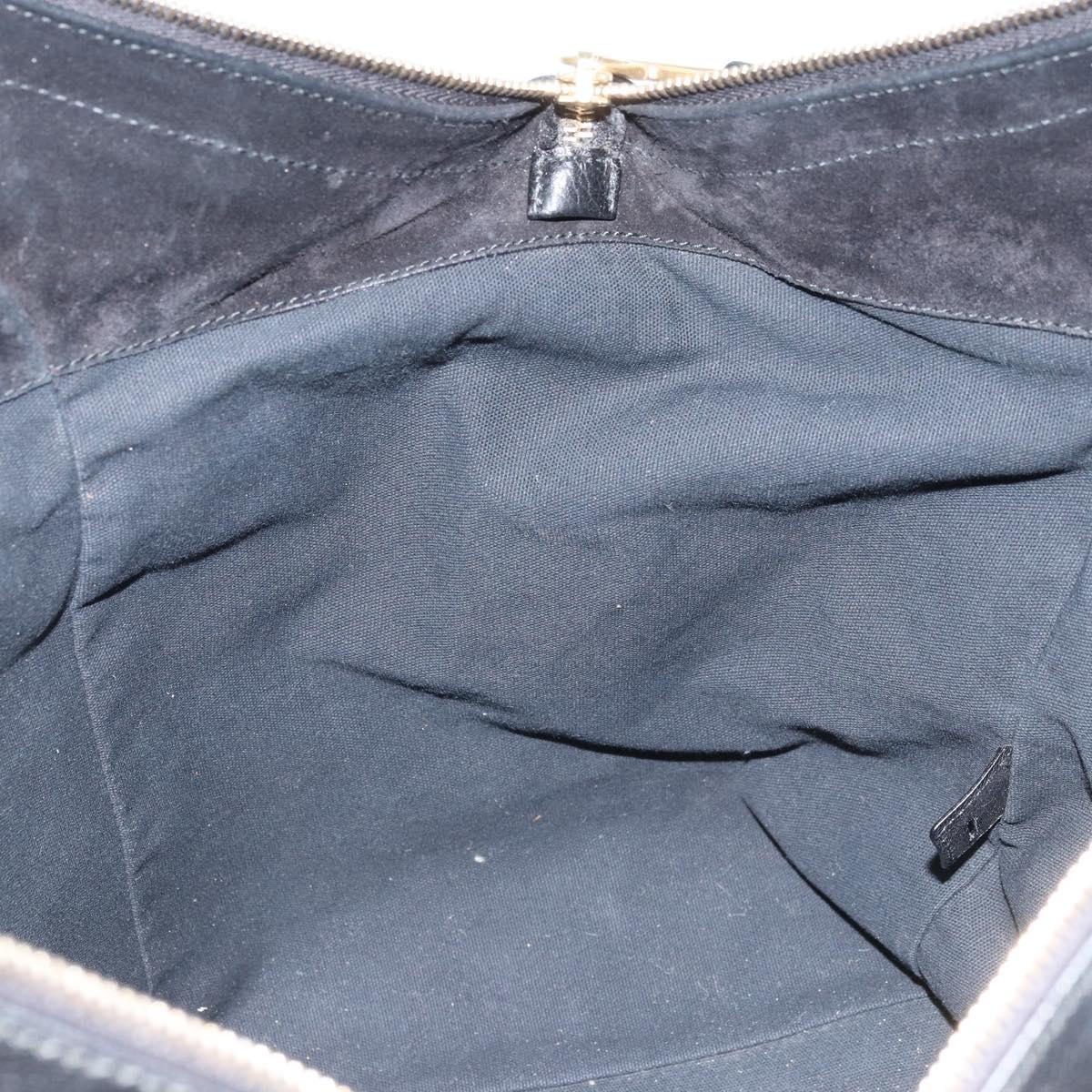 SAINT LAURENT Downtown Hand Bag Leather Black Gold 175884 Auth YKZ233A