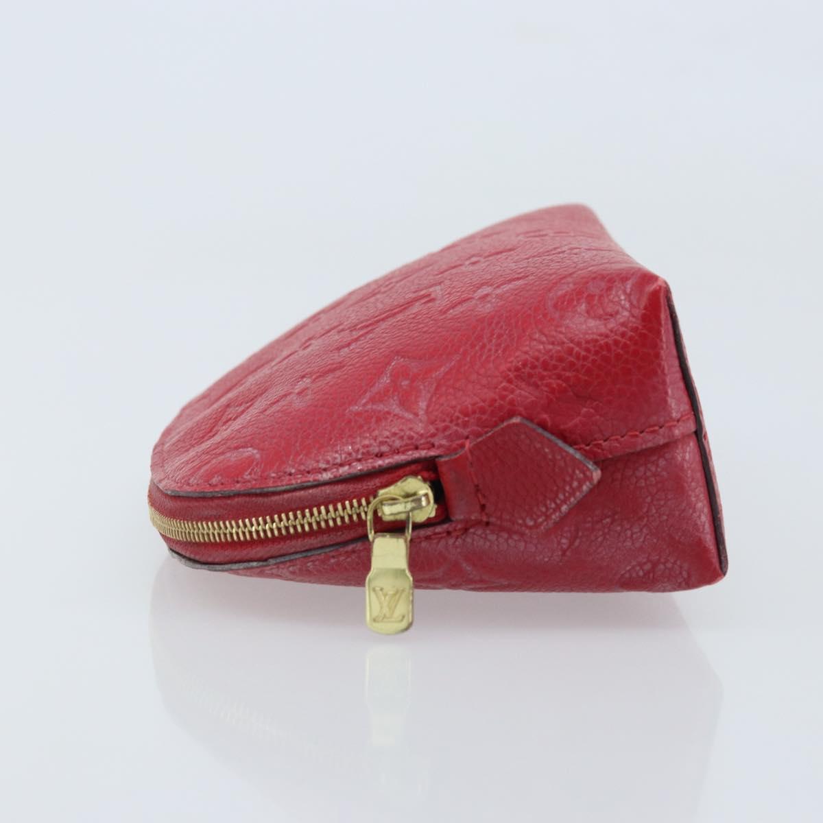 LOUIS VUITTON Monogram Empreinte Pochette PM Pouch Red M69414 Auth YKZ248A