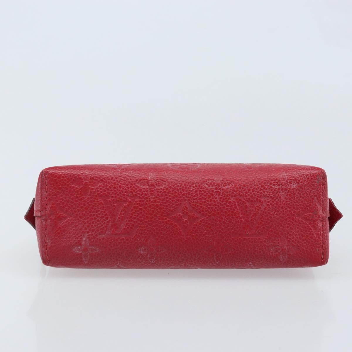 LOUIS VUITTON Monogram Empreinte Pochette PM Pouch Red M69414 Auth YKZ248A