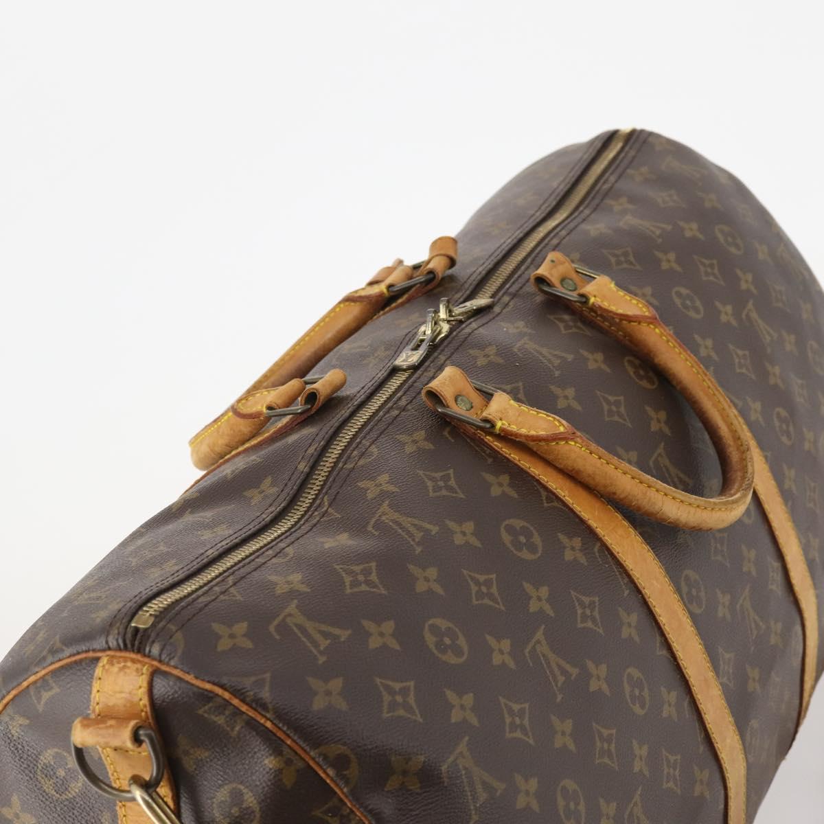 LOUIS VUITTON Monogram Keepall Bandouliere 55 Boston Bag M41414 LV Auth YKZ250