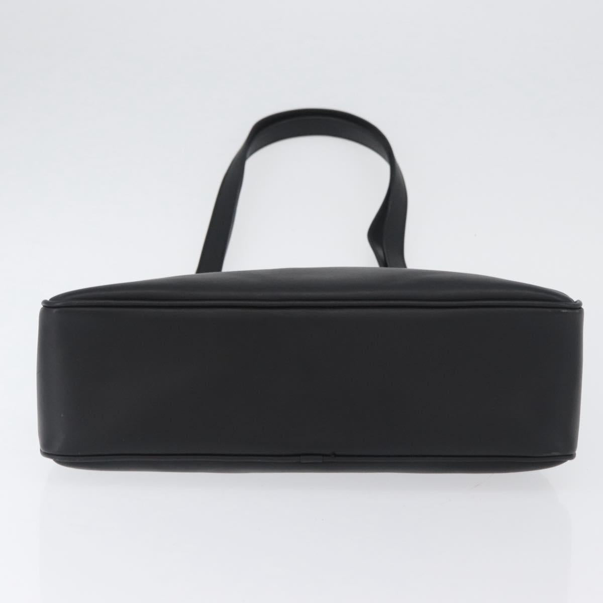 CELINE Tote Bag Leather Black Silver Auth YKZ261A