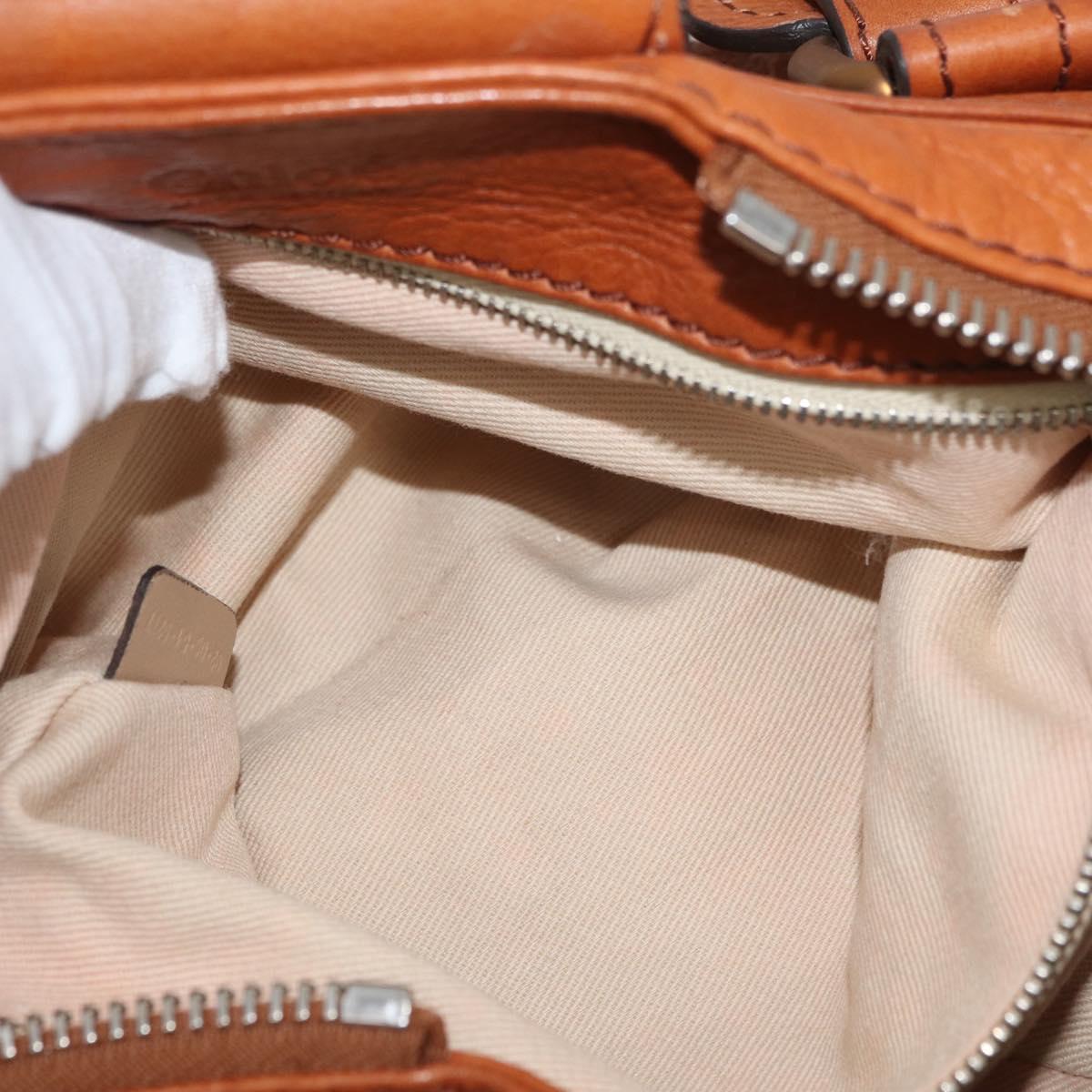 Chloe Paddington Hand Bag Leather Brown Gold Silver Auth YKZ294M