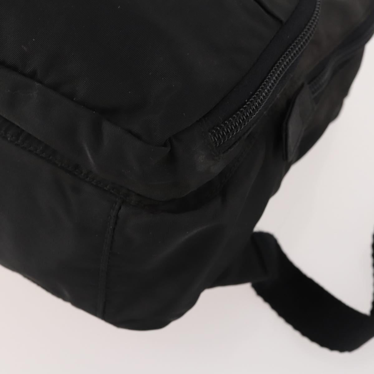 PRADA Backpack Nylon Black Silver Auth YKZ299