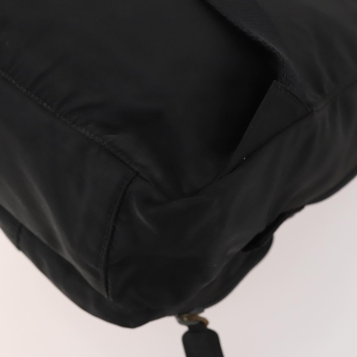 PRADA Backpack Nylon Black Silver Auth YKZ299