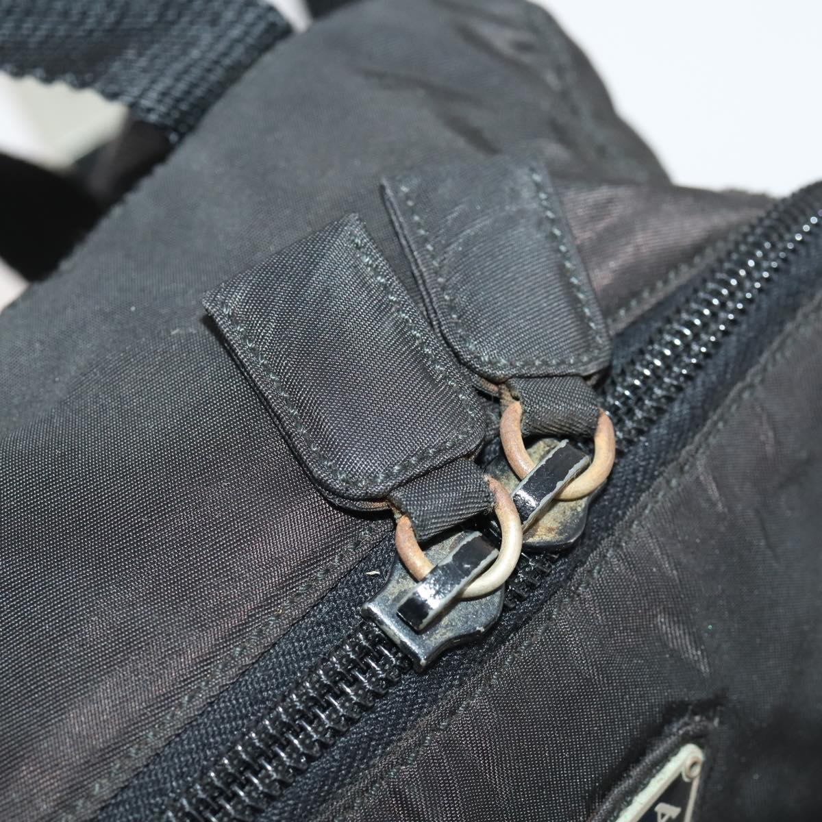 PRADA Backpack Nylon Black Silver Auth YKZ299