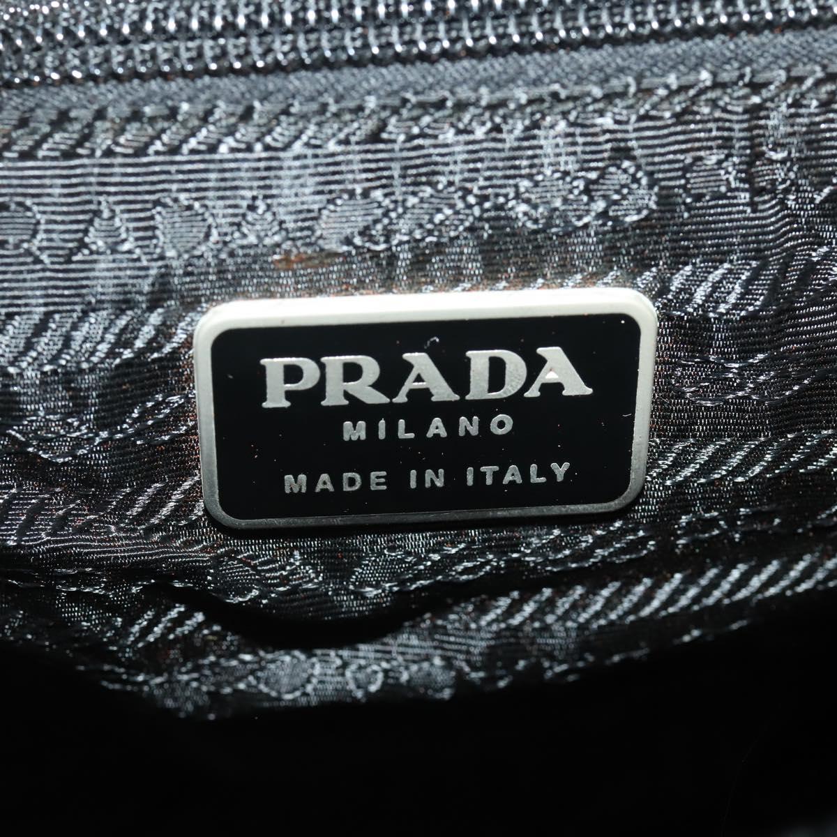 PRADA Backpack Nylon Black Silver Auth YKZ299