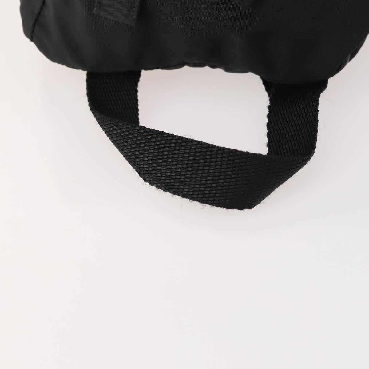 PRADA Backpack Nylon Black Silver Auth YKZ299