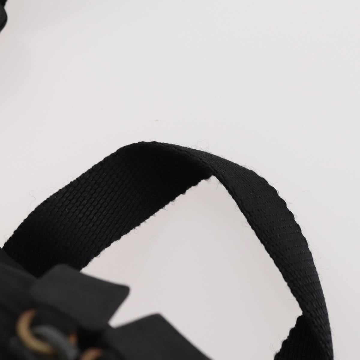 PRADA Backpack Nylon Black Silver Auth YKZ299