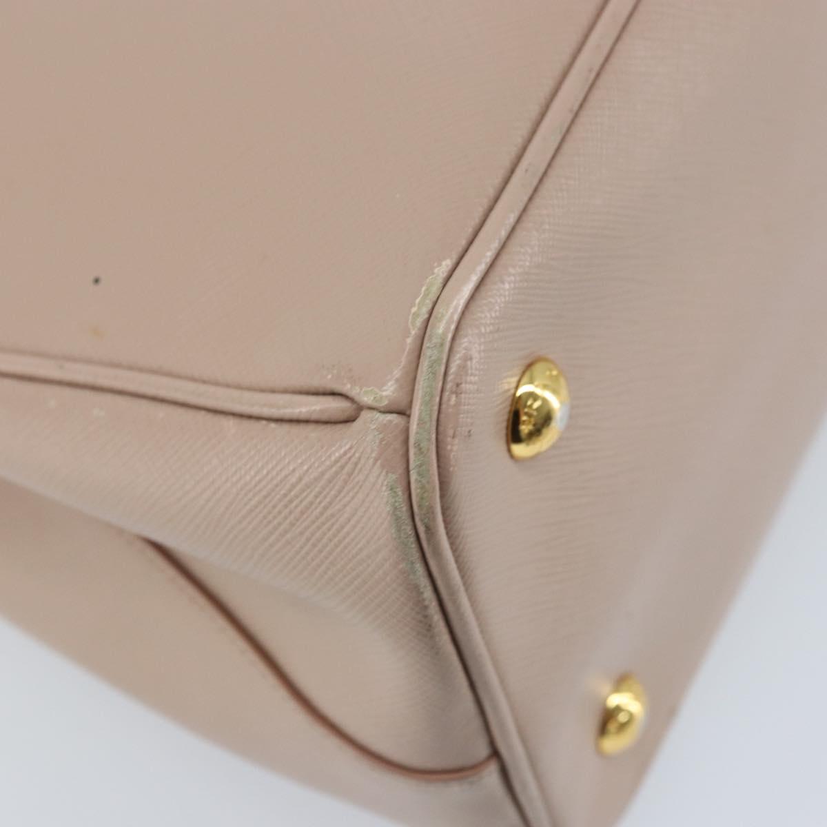 PRADA Galleria Hand Bag Safiano leather 2way Pink Gold Auth YKZ312