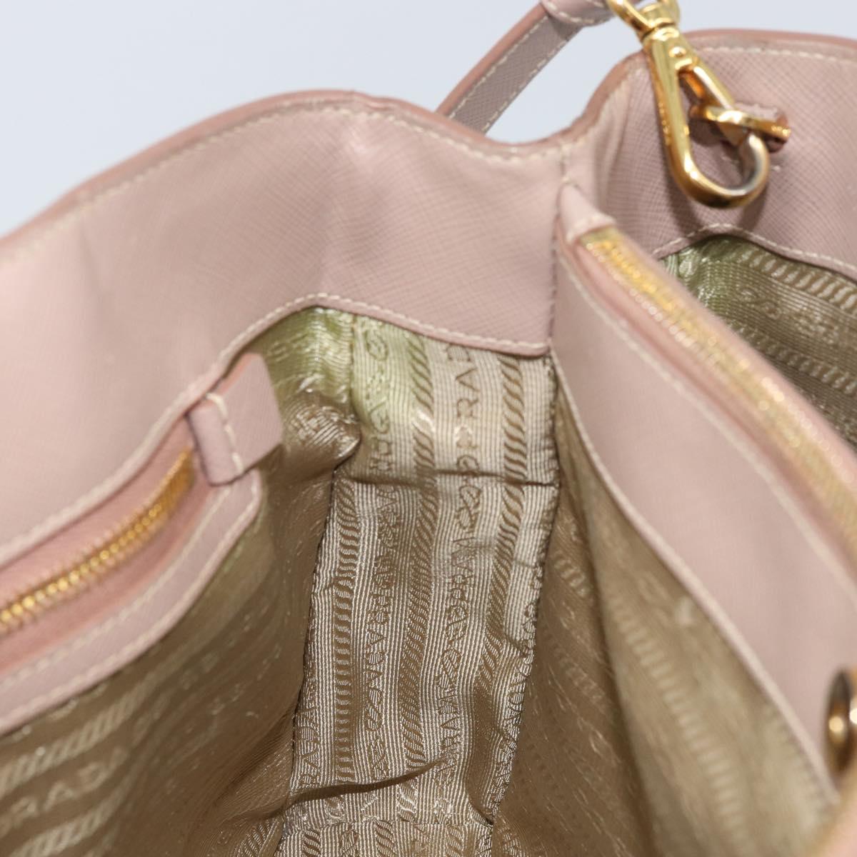 PRADA Galleria Hand Bag Safiano leather 2way Pink Gold Auth YKZ312