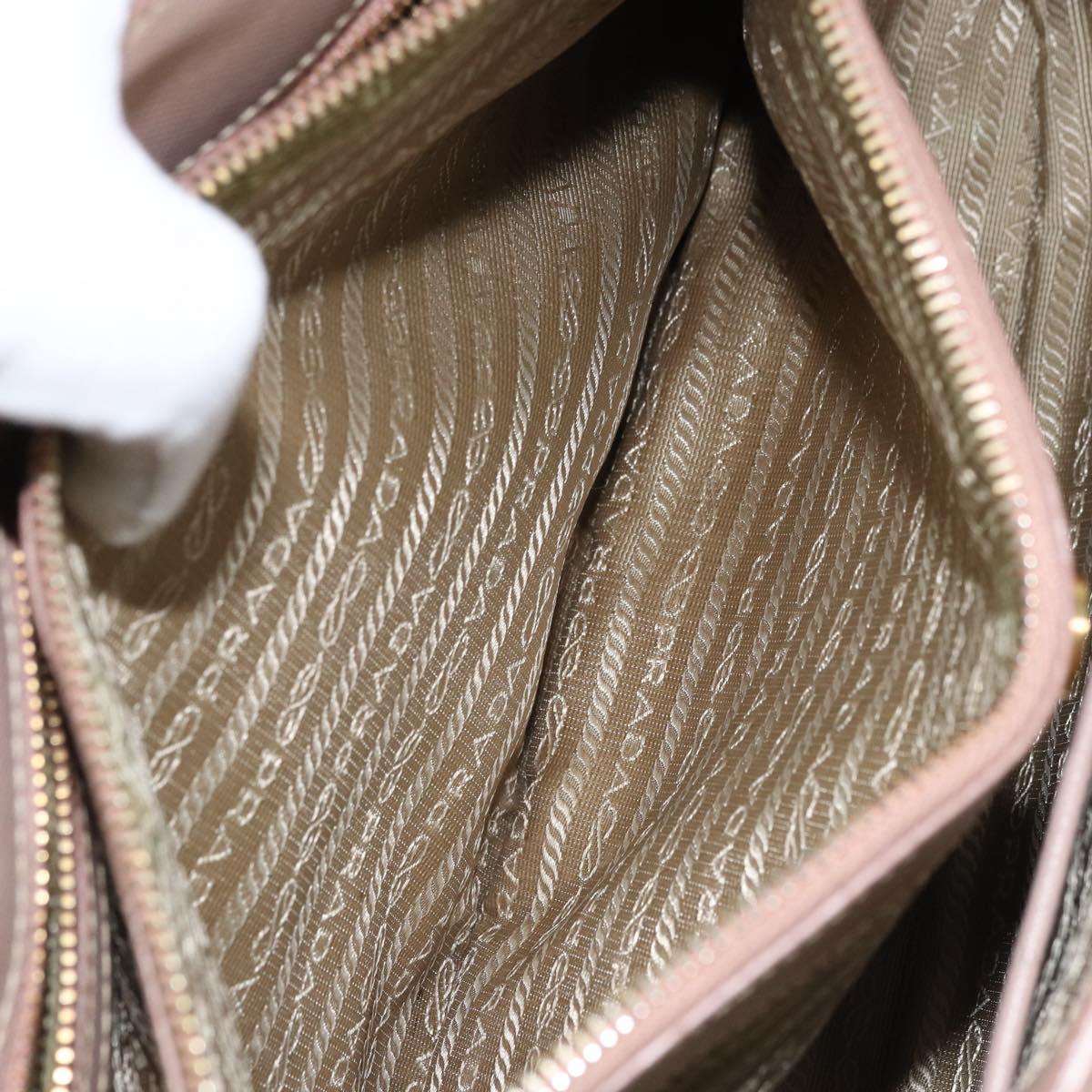 PRADA Galleria Hand Bag Safiano leather 2way Pink Gold Auth YKZ312