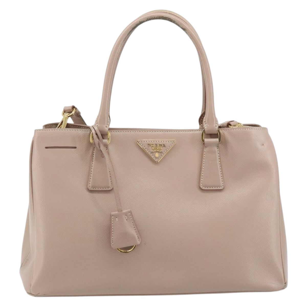 PRADA Galleria Hand Bag Safiano leather 2way Pink Gold Auth YKZ312