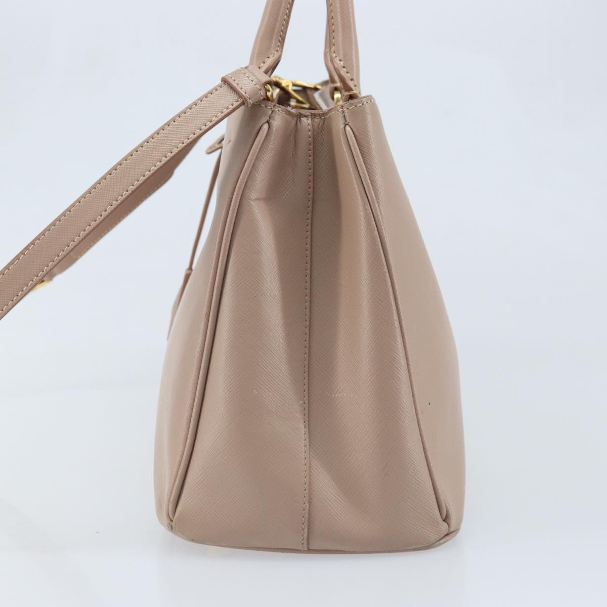 PRADA Galleria Hand Bag Safiano leather 2way Pink Gold Auth YKZ312