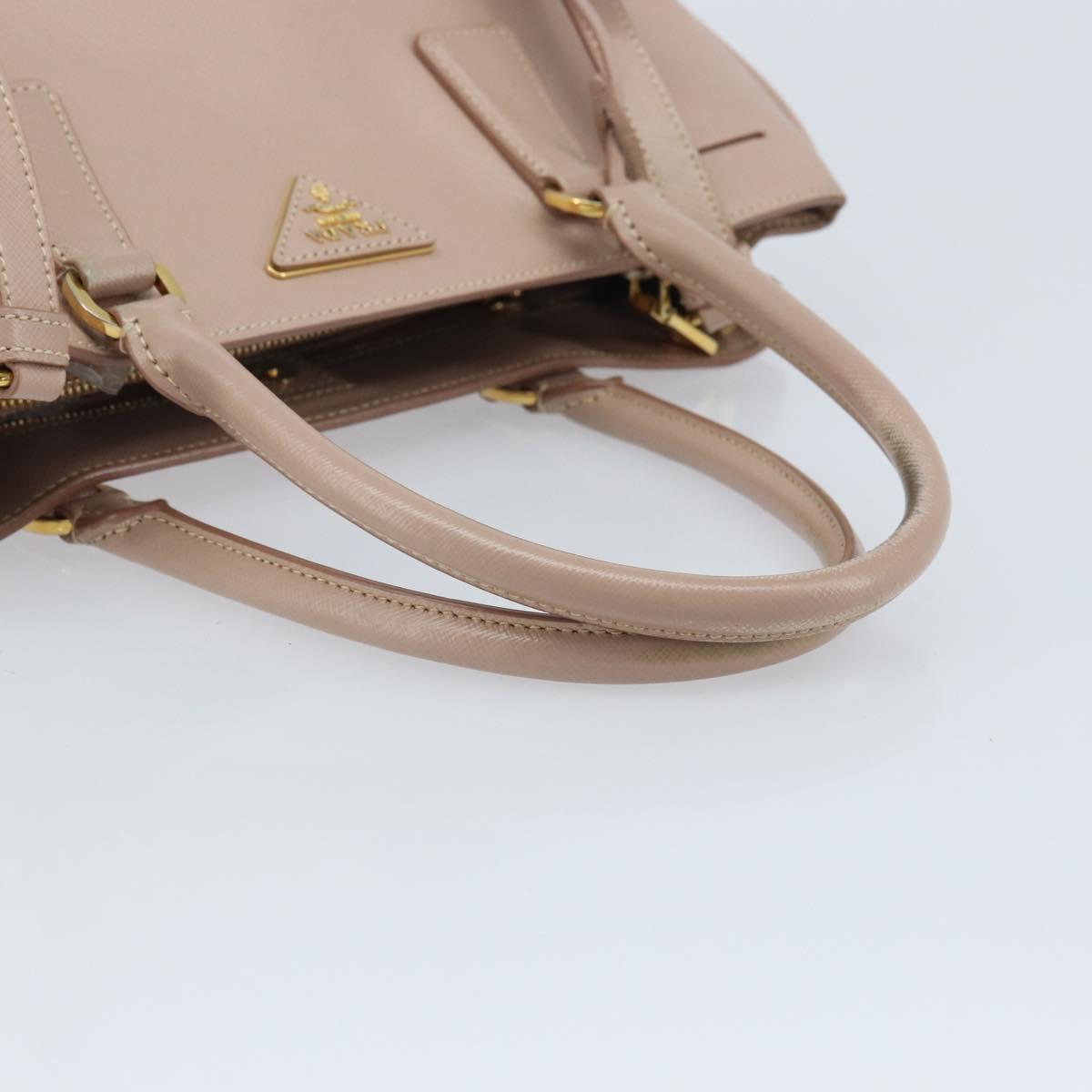PRADA Galleria Hand Bag Safiano leather 2way Pink Gold Auth YKZ312