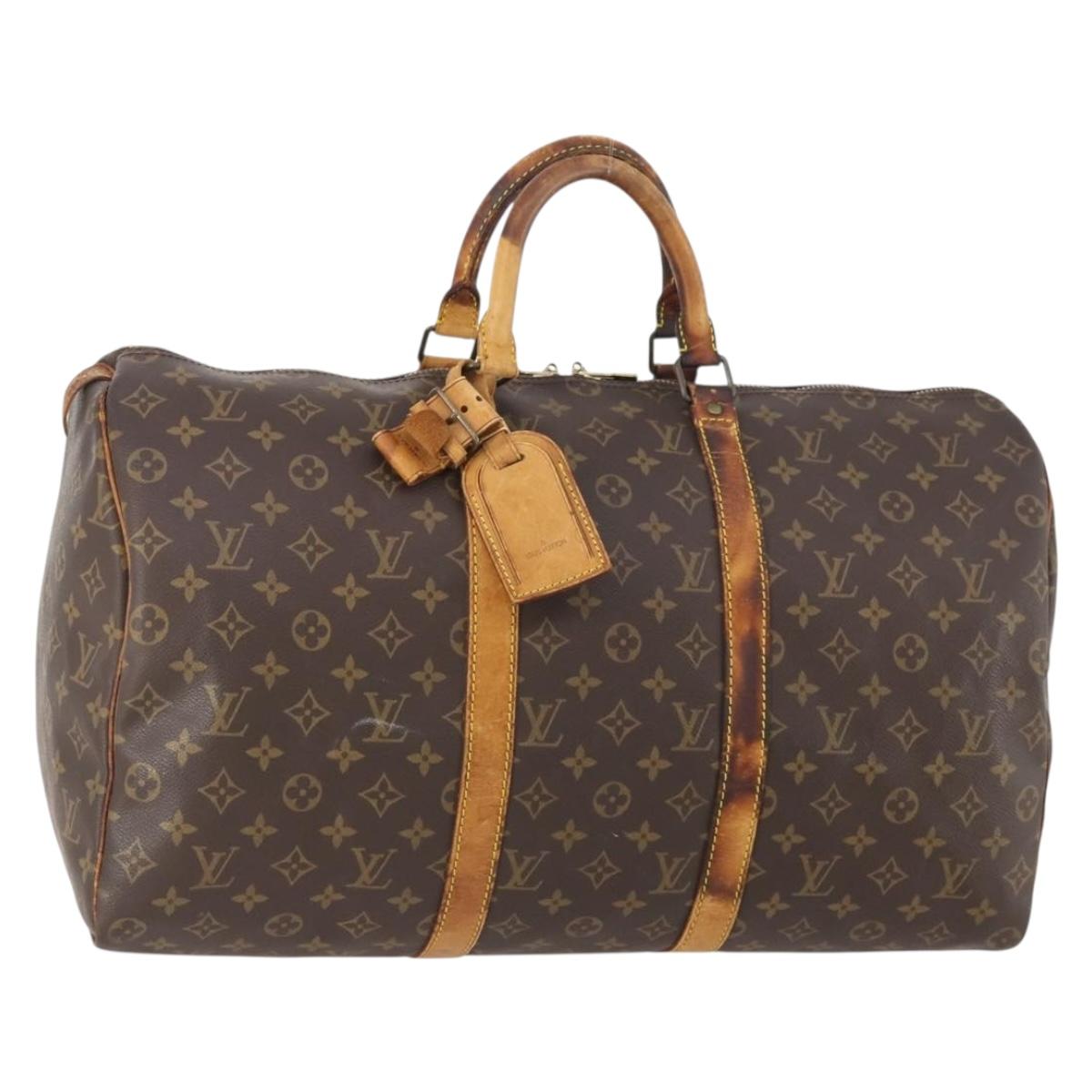 LOUIS VUITTON Monogram Keepall 50 Boston Bag M41426 LV Auth YKZ337