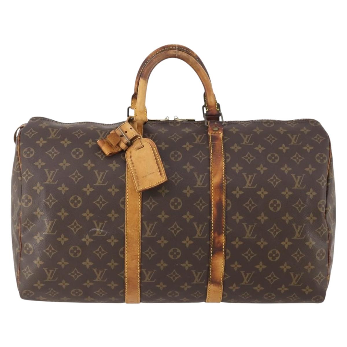 LOUIS VUITTON Monogram Keepall 50 Boston Bag M41426 LV Auth YKZ337