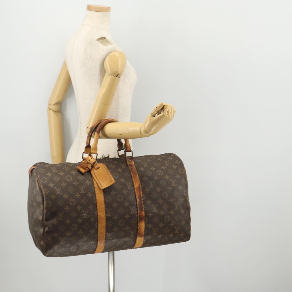LOUIS VUITTON Monogram Keepall 50 Boston Bag M41426 LV Auth YKZ337