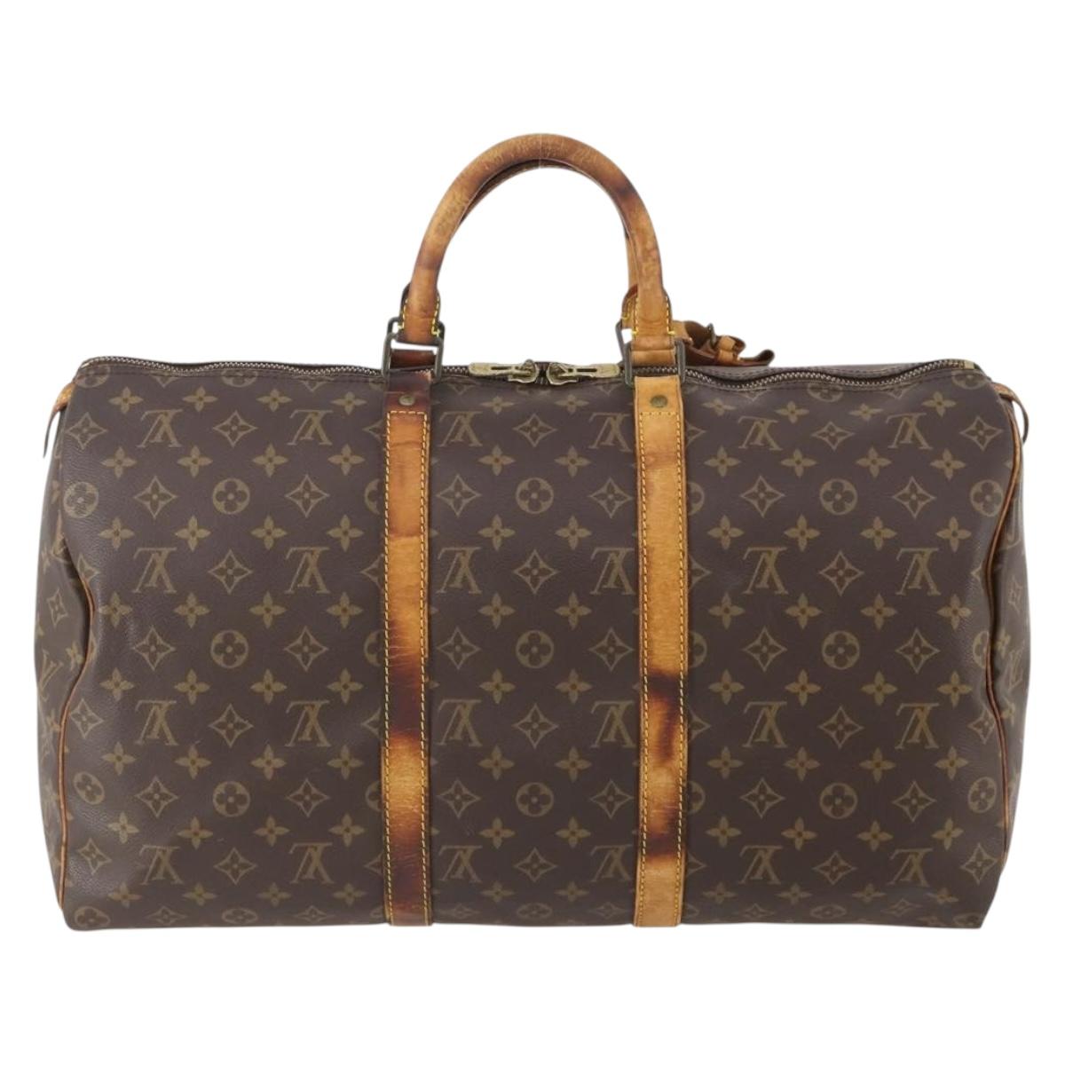 LOUIS VUITTON Monogram Keepall 50 Boston Bag M41426 LV Auth YKZ337