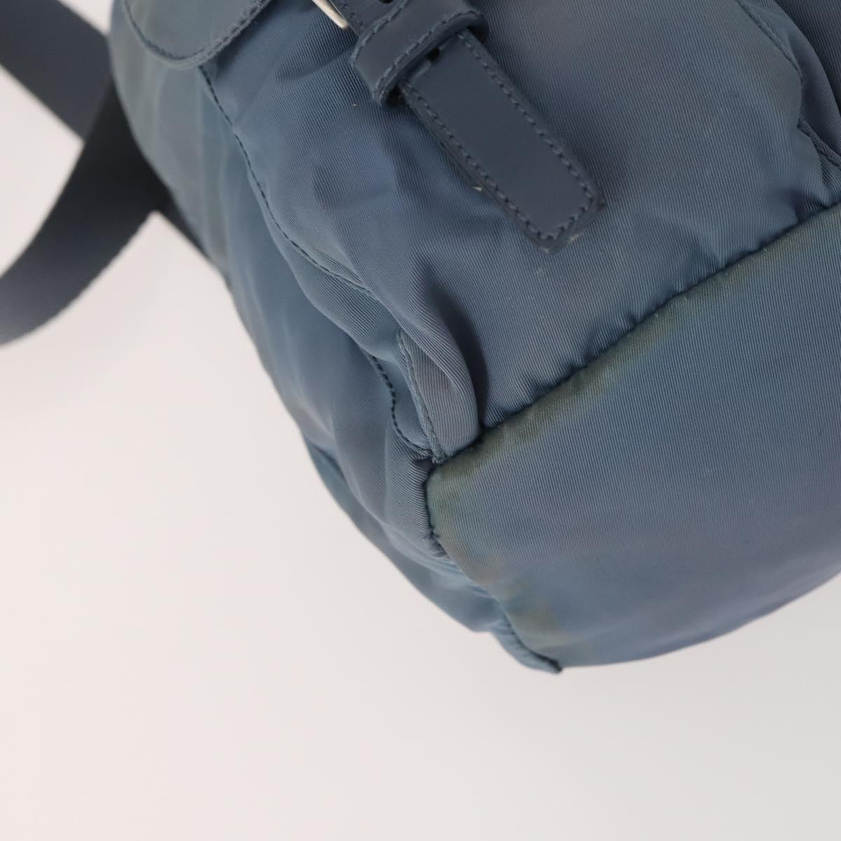 PRADA Backpack Nylon Blue Silver Auth YKZ354