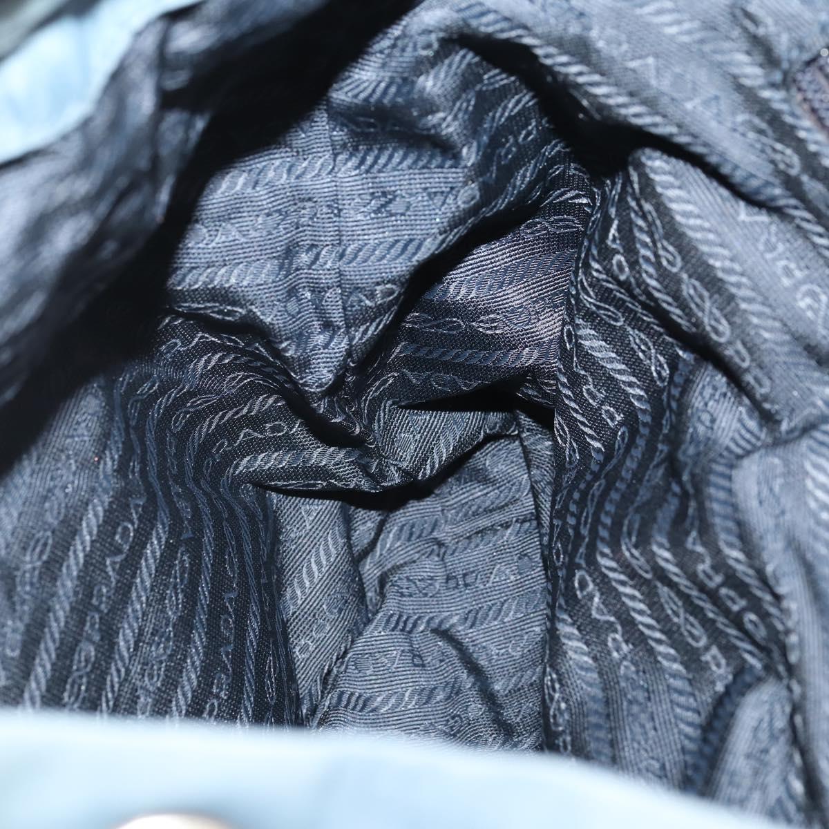 PRADA Backpack Nylon Blue Silver Auth YKZ354