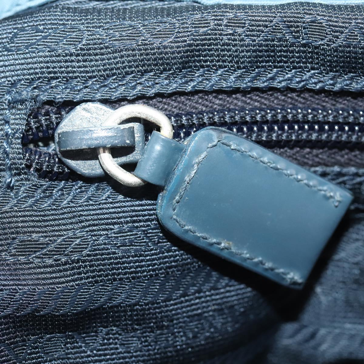 PRADA Backpack Nylon Blue Silver Auth YKZ354