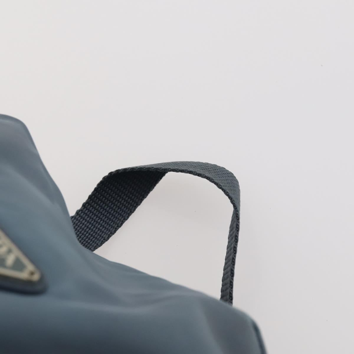 PRADA Backpack Nylon Blue Silver Auth YKZ354