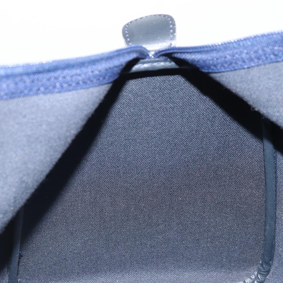 Christian Dior Trotter Canvas Boston Bag PVC Navy Gold Auth YKZ360A