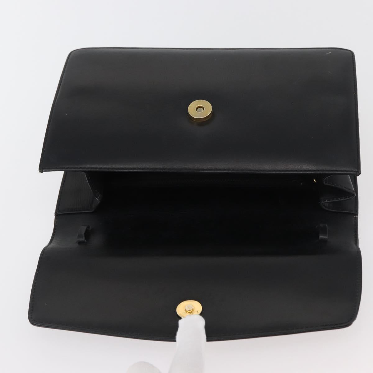 GUCCI Shoulder Bag Leather Black Gold 004 406 0105 Auth YKZ363