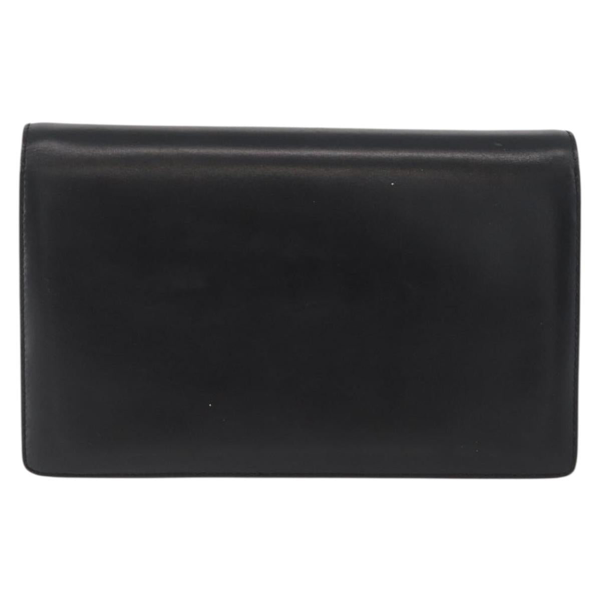 GUCCI Shoulder Bag Leather Black Gold 004 406 0105 Auth YKZ363