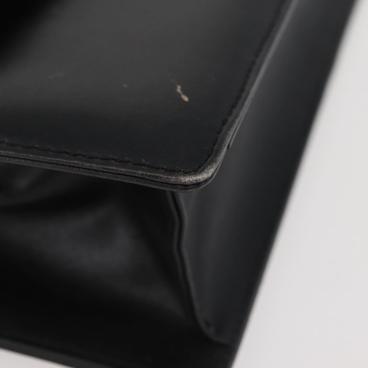 GUCCI Shoulder Bag Leather Black Gold 004 406 0105 Auth YKZ363