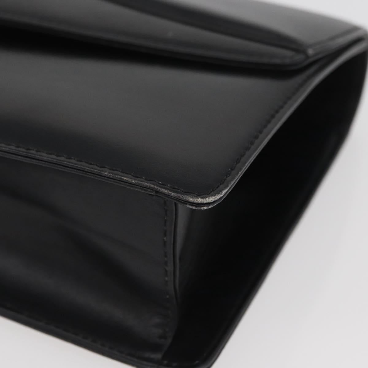 GUCCI Shoulder Bag Leather Black Gold 004 406 0105 Auth YKZ363