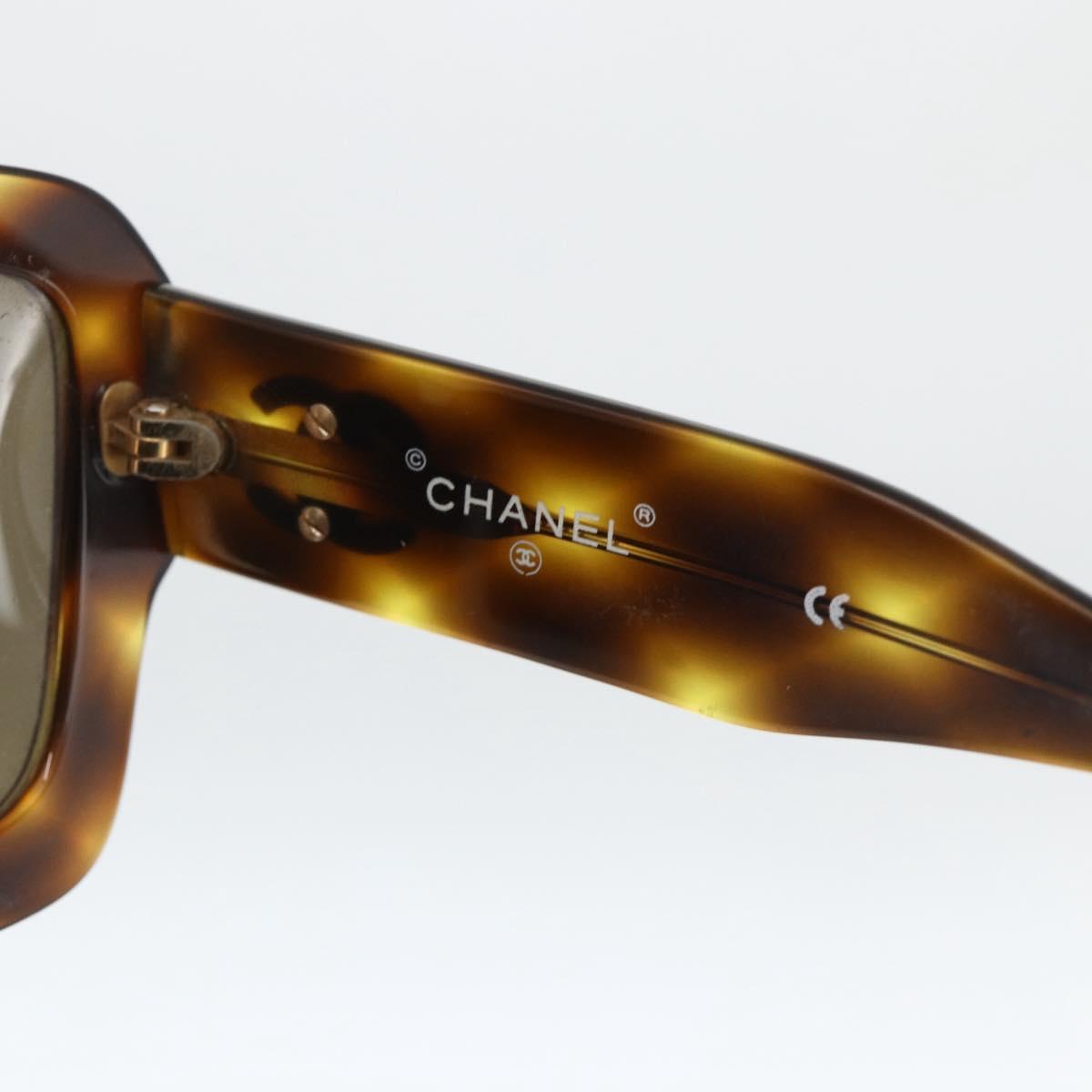 CHANEL Tortoise Sunglasses plastic Brown CC Auth YKZ397
