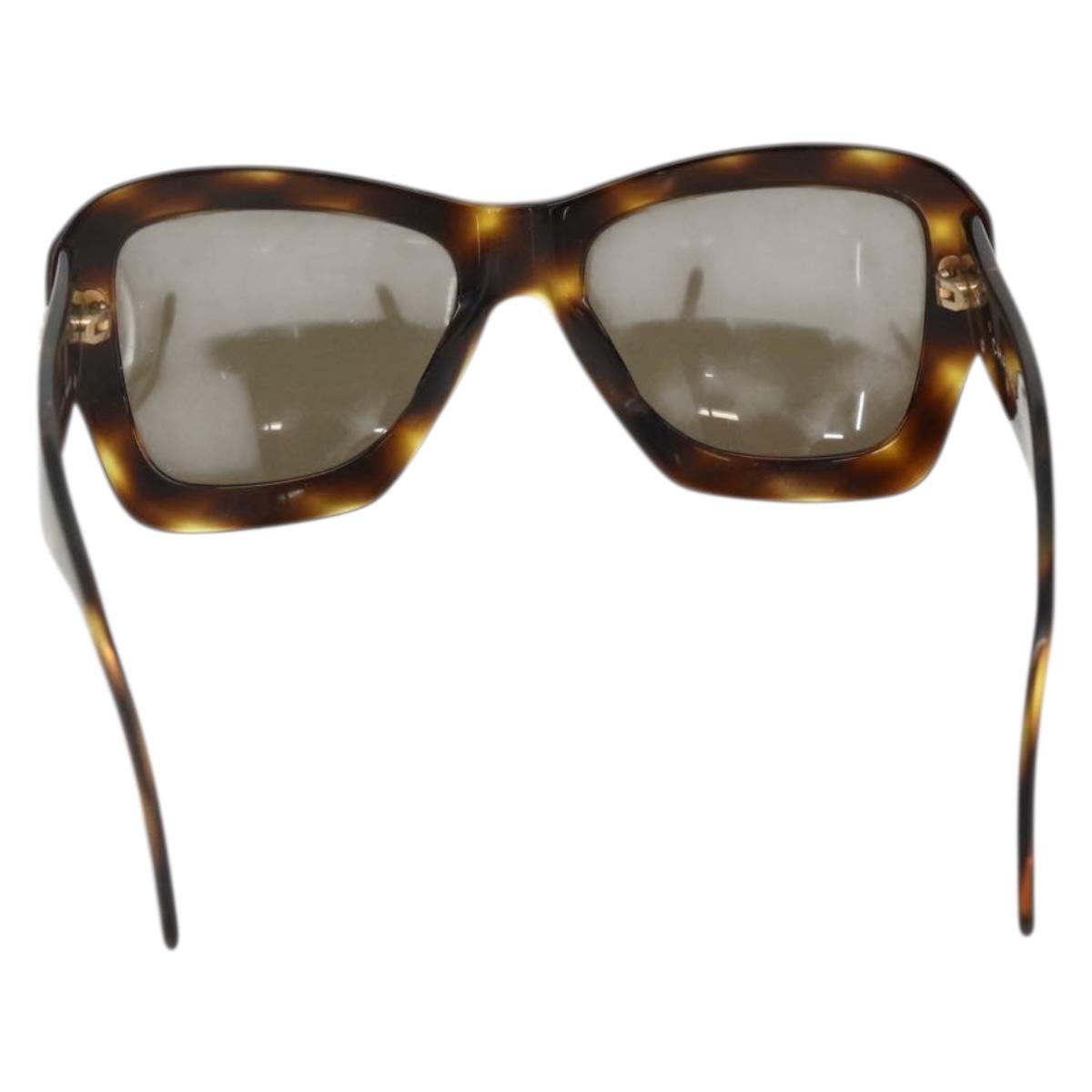 CHANEL Tortoise Sunglasses plastic Brown CC Auth YKZ397